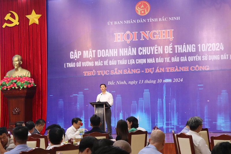 Chủ tịch UBND tỉnh Bắc Ninh gặp mặt doanh nhân tháo gỡ thủ tục về đấu thầu, đất đai