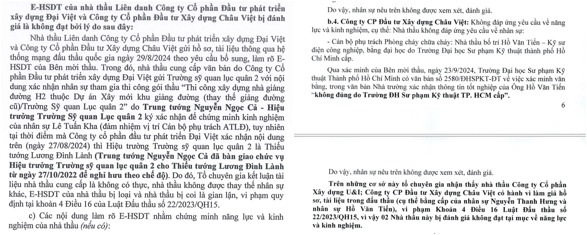 Giả mạo bằng cấp, văn bản xác nhận của cán bộ, liệu nhà thầu xây dựng Châu Việt – Đại Việt có bị xử lý?