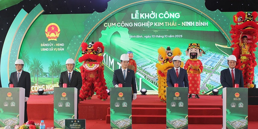 Khởi công dự án Cụm công nghiệp Kim Thái - Bước đột phá trong phát triển hạ tầng công nghiệp xanh của tỉnh Ninh Bình