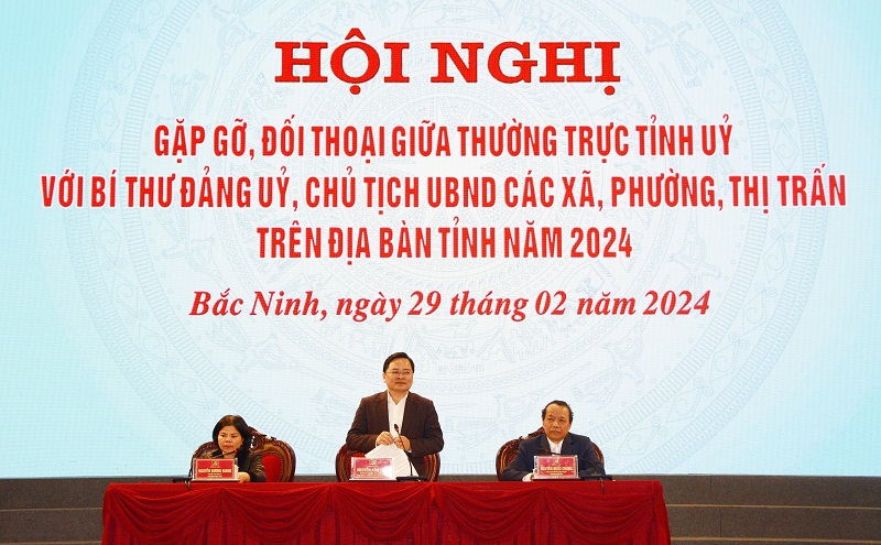 Bắc Ninh: Thường trực Tỉnh ủy đối thoại với lãnh đạo cấp xã, phường, thị trấn - Ảnh 1