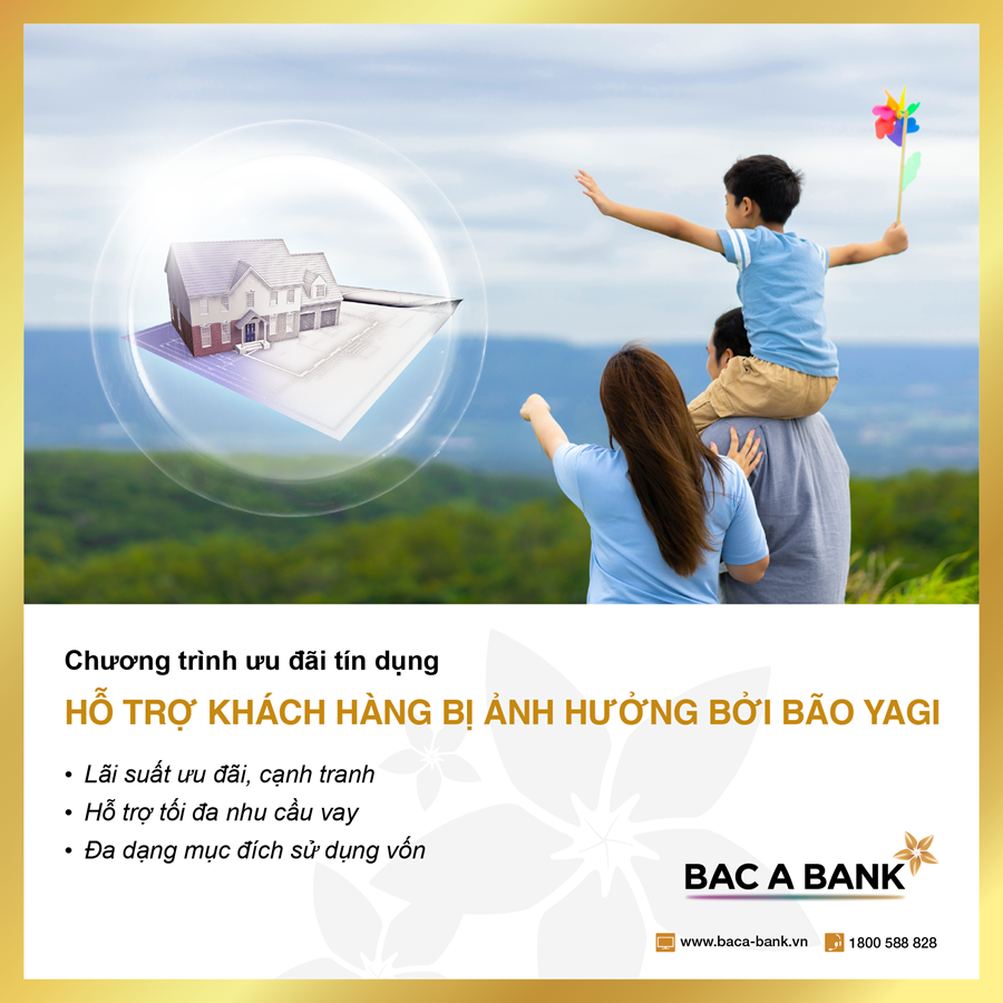 BAC A BANK giảm lãi vay, đồng hành cùng khách hàng chịu ảnh hưởng bởi bão Yagi - Ảnh 1